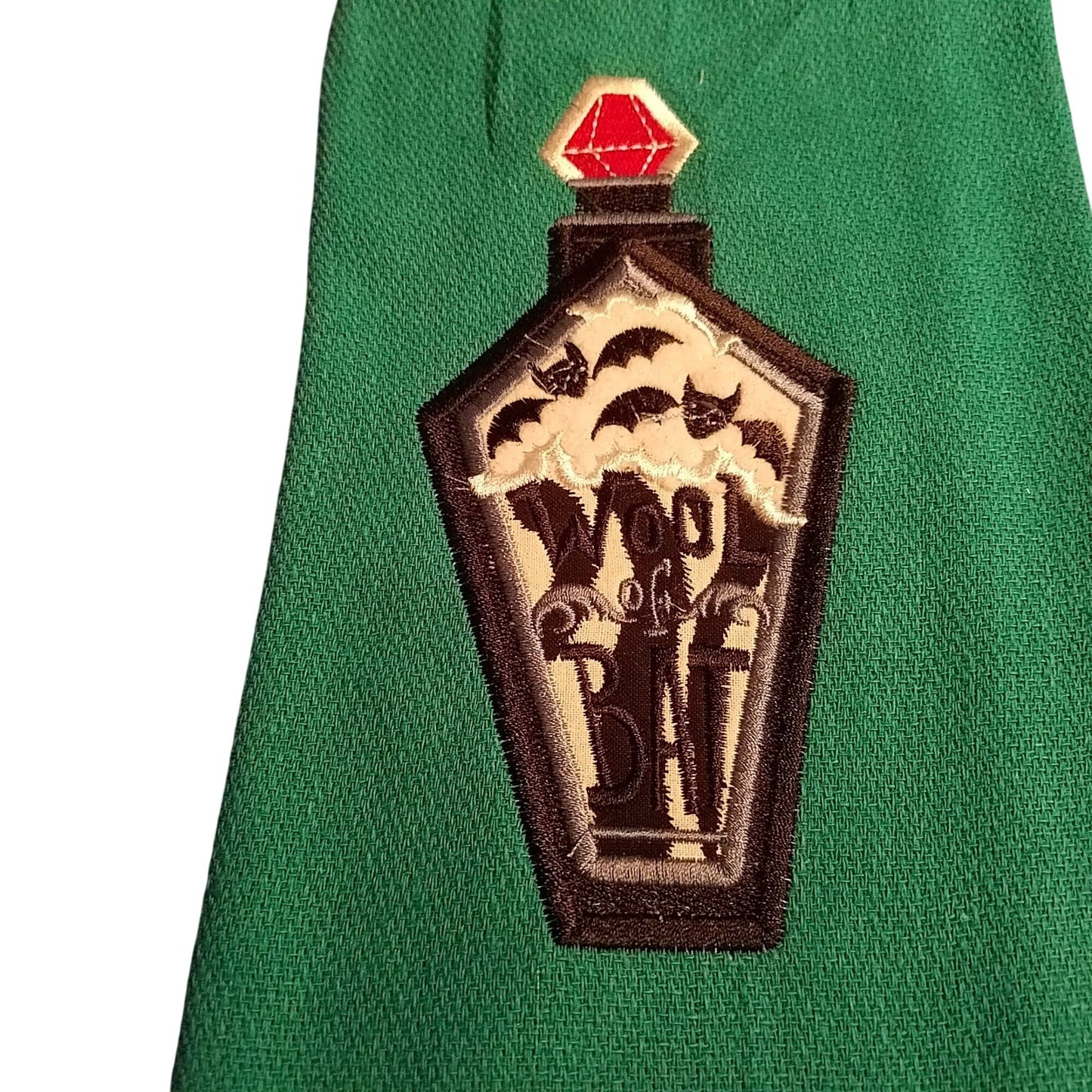 Kitchen Towels  Embroidered set of 2  Bats 1 White  1 Green 16" x 21"