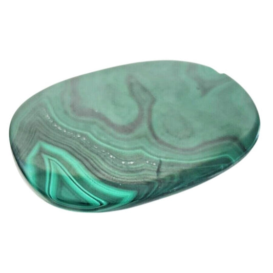 Gemstones Loose Malachite Cabochon 35.3 gr Pendant Size 60 mm x 38 mm x 3 mm