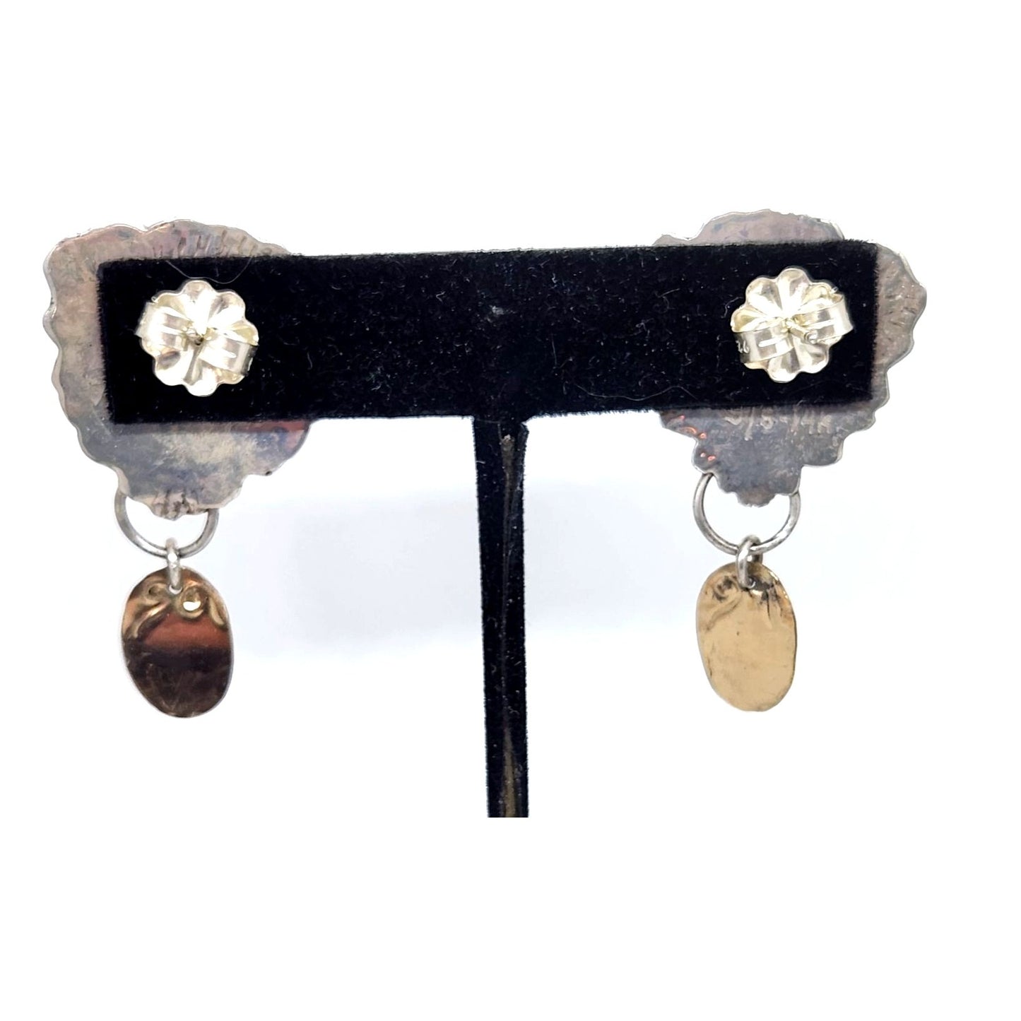 Earrings Silver Post Red Creek Jasper Mozambique Garnet 12.6 Gr  925 Silver 14K Gold