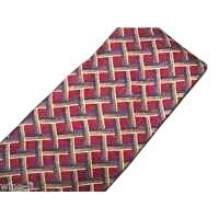 Tie Cocktail Collection Red Brown Blue Geometric Shape Silk  Made USA 60" 3 1/2"