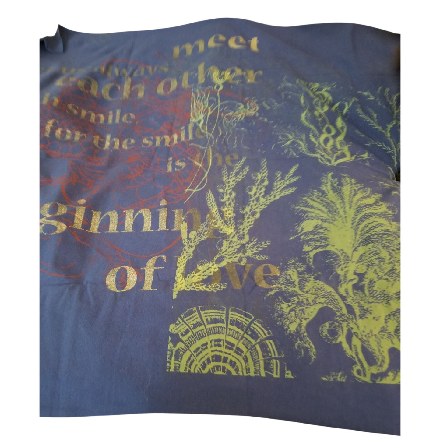 Material T-Shirt Panel 30" x 36"  Dark Blue Ferms  Saying Cotton  Screen Print