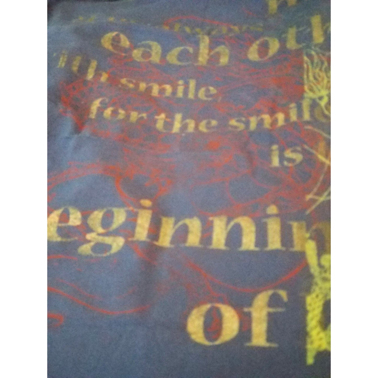 Material T-Shirt Panel 30" x 36"  Dark Blue Ferms  Saying Cotton  Screen Print