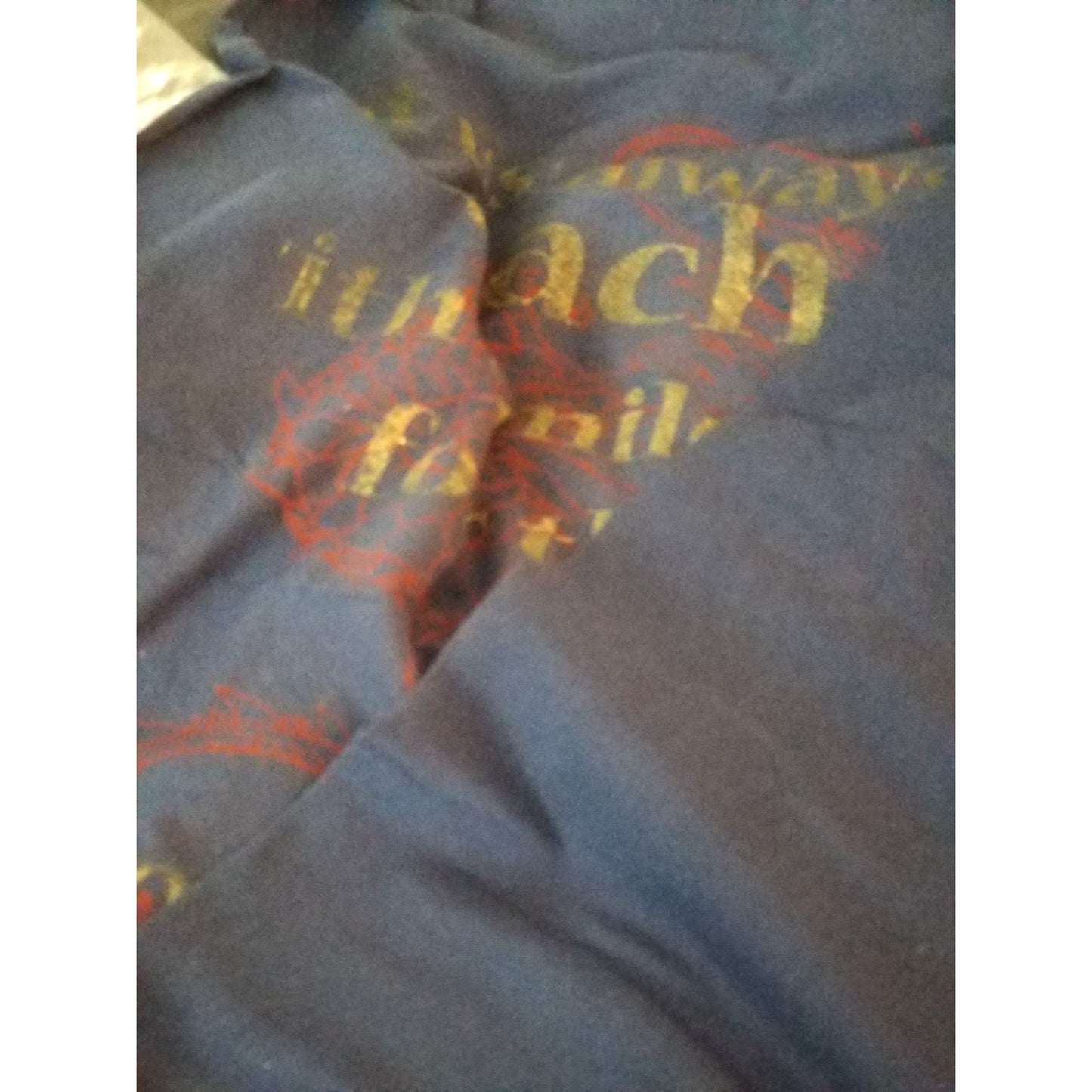 Material T-Shirt Panel 30" x 36"  Dark Blue Ferms  Saying Cotton  Screen Print