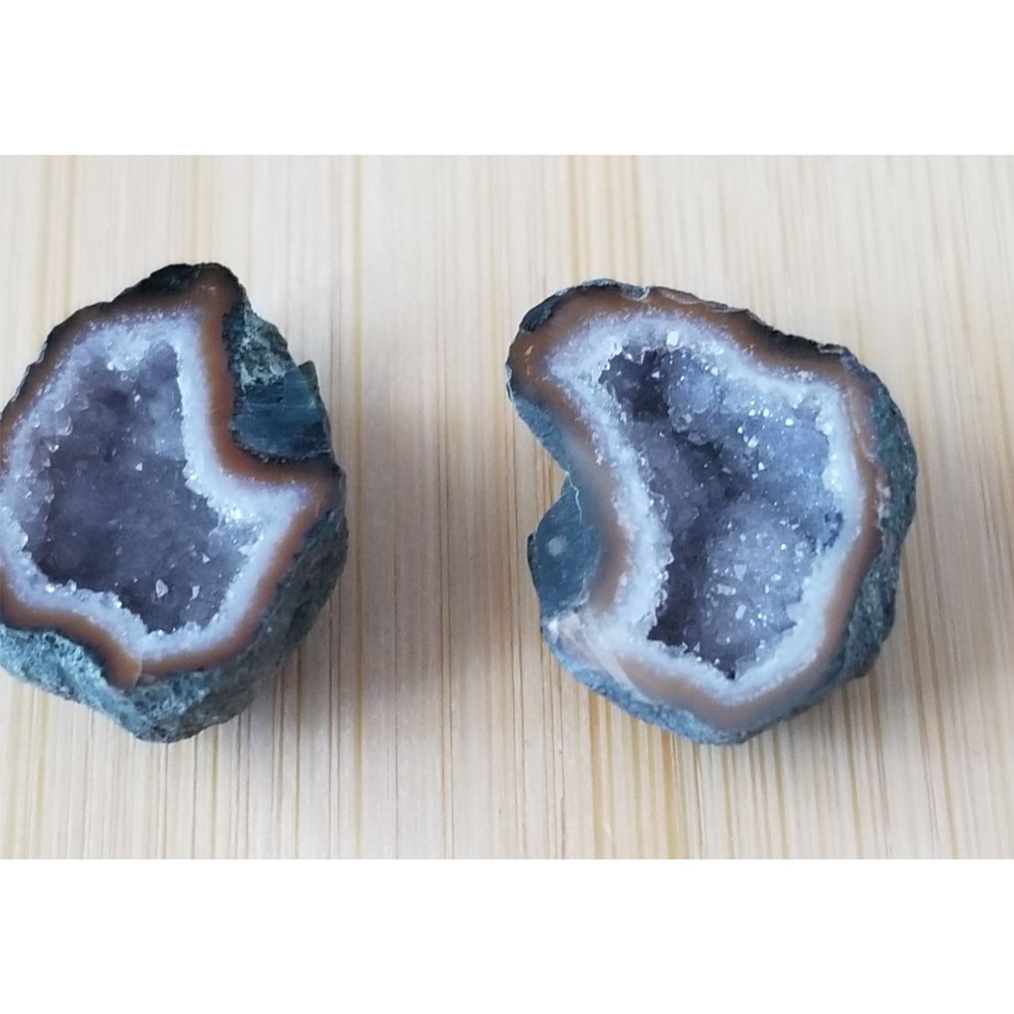 Gemstone Loose Pair Black Titanium Crystal Druzy  Matched Pair 25 ct  5 gr 15 mm x 22 mm x 8 mm