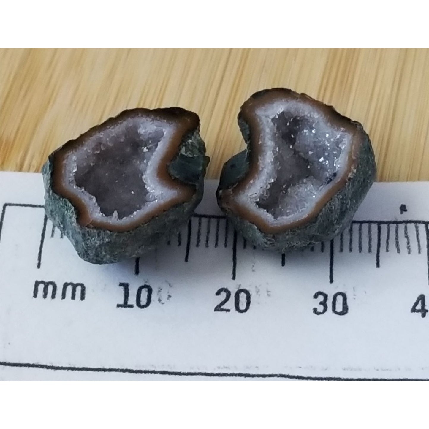 Gemstone Loose Pair Black Titanium Crystal Druzy  Matched Pair 25 ct  5 gr 15 mm x 22 mm x 8 mm