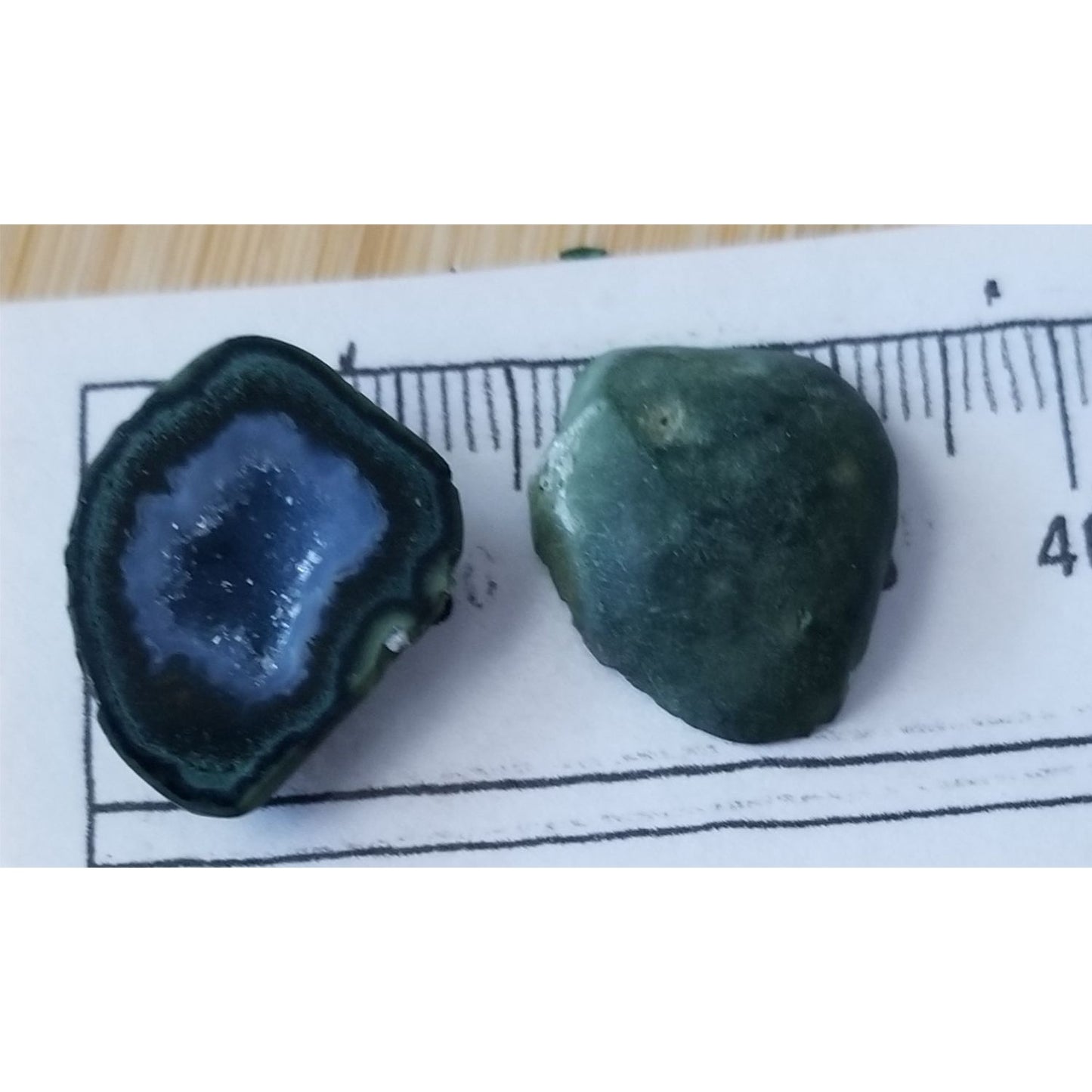 Gemstone Loose Pair Black Titanium Crystal Druzy  Matched Pair 25 ct  5 gr 15 mm x 22 mm x 8 mm