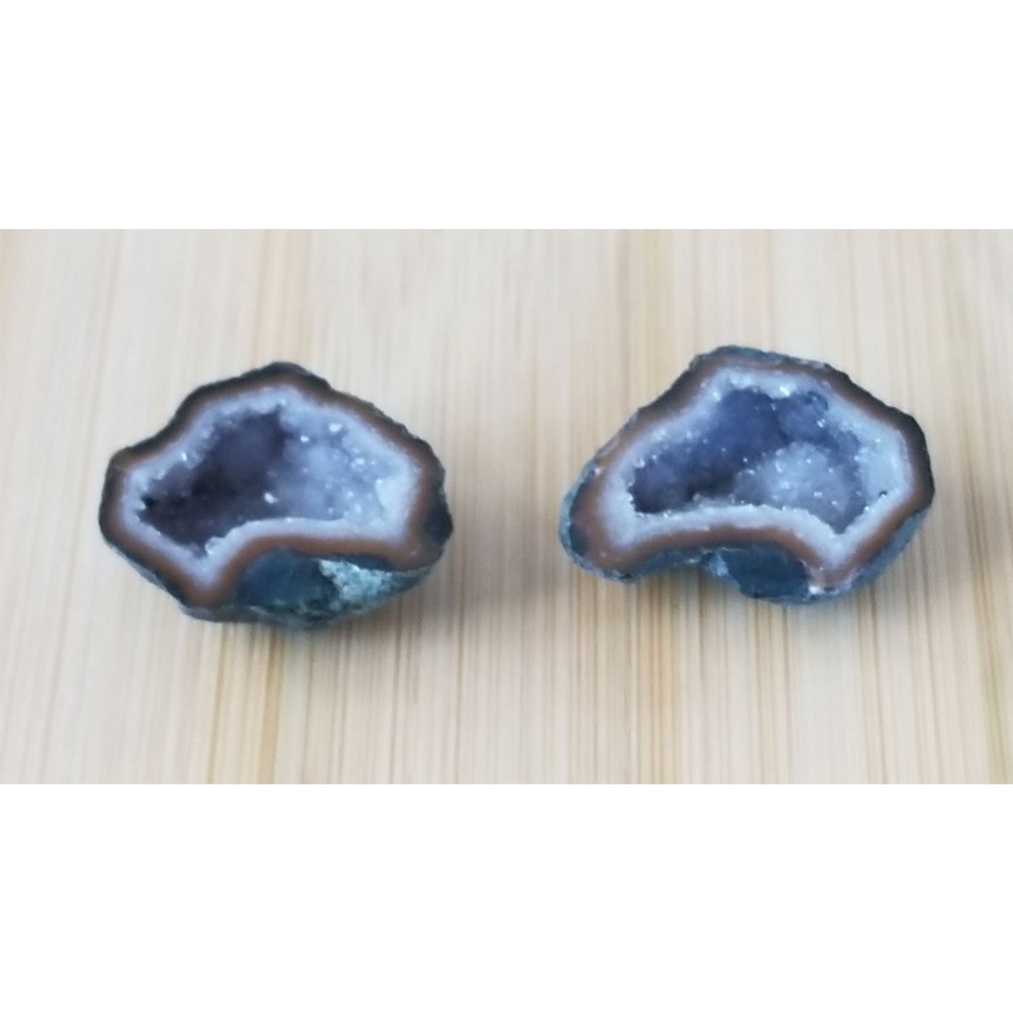 Gemstone Loose Pair Black Titanium Crystal Druzy  Matched Pair 25 ct  5 gr 15 mm x 22 mm x 8 mm