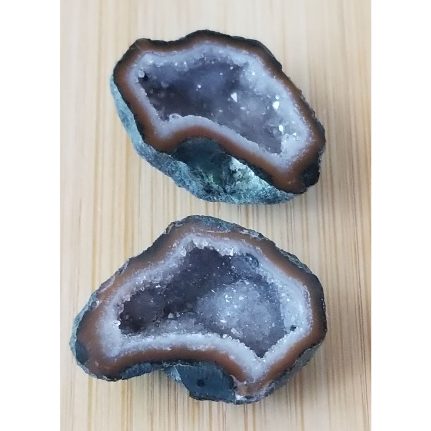 Gemstone Loose Pair Black Titanium Crystal Druzy  Matched Pair 25 ct  5 gr 15 mm x 22 mm x 8 mm