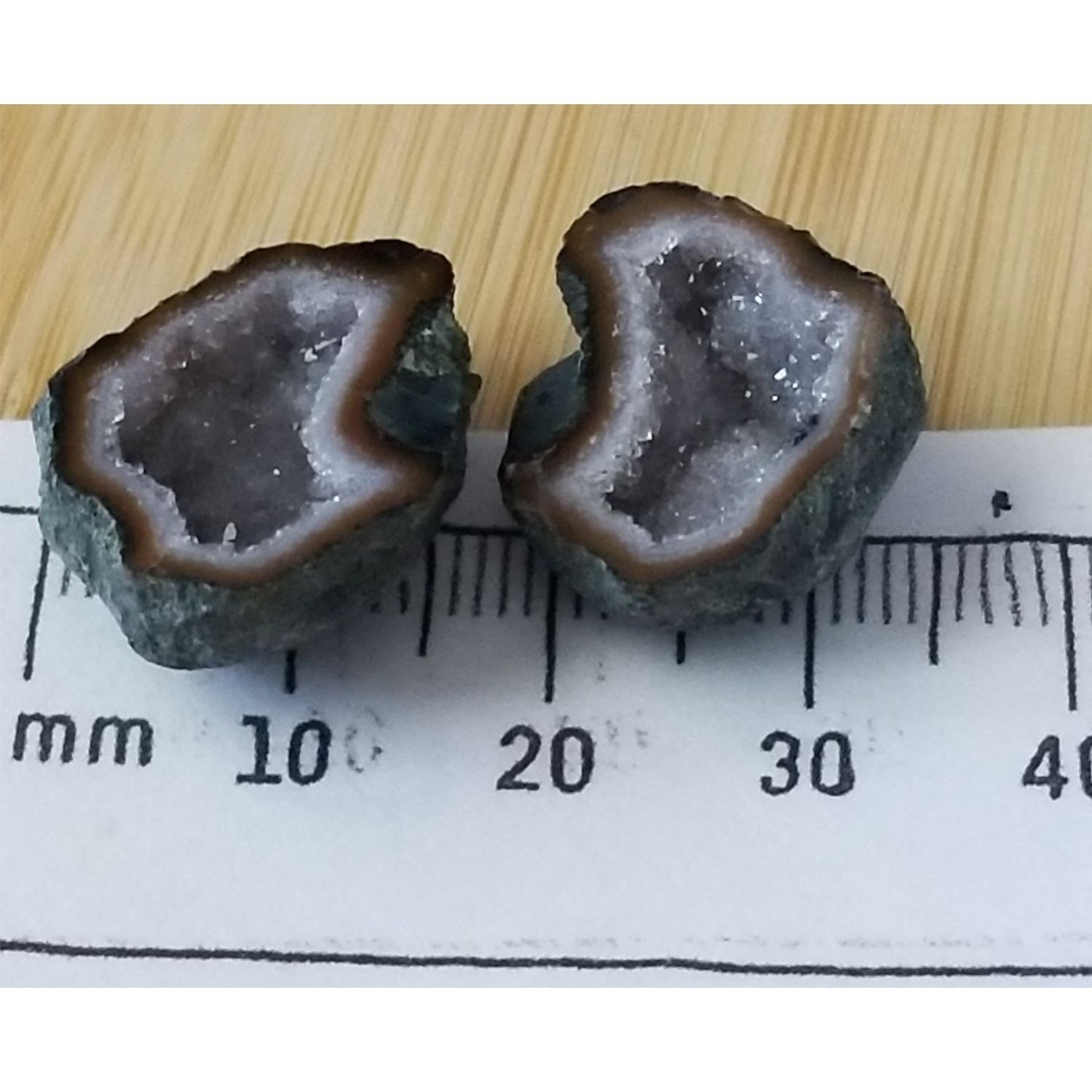 Gemstone Loose Pair Black Titanium Crystal Druzy  Matched Pair 25 ct  5 gr 15 mm x 22 mm x 8 mm