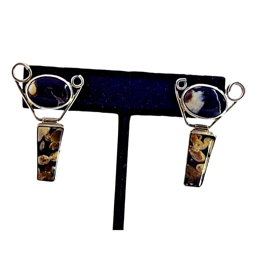 Earrings Jewelry  Set Peanut Wood  2 Part Float 925 Silver Weight 10 Gr Handmade