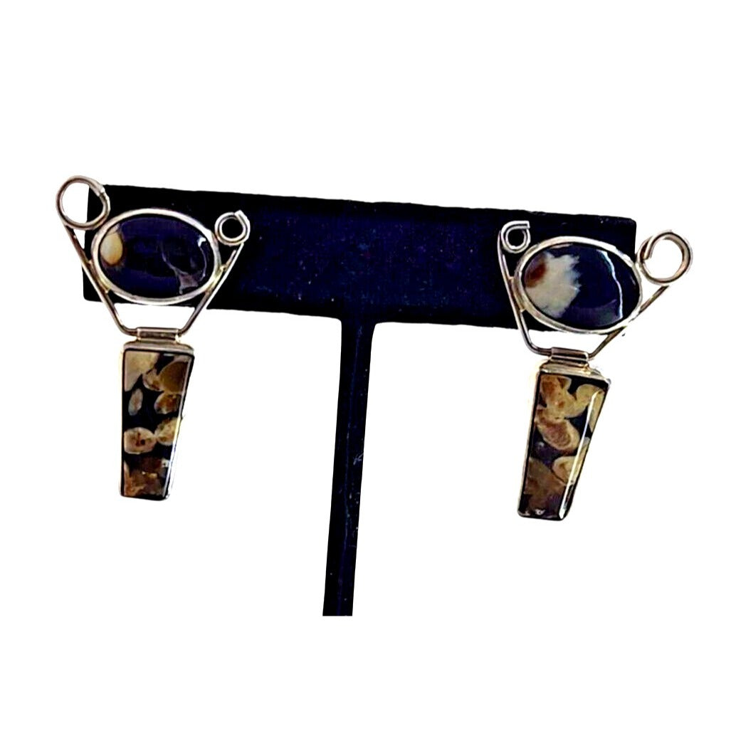 Earrings Jewelry  Set Peanut Wood  2 Part Float 925 Silver Weight 10 Gr Handmade