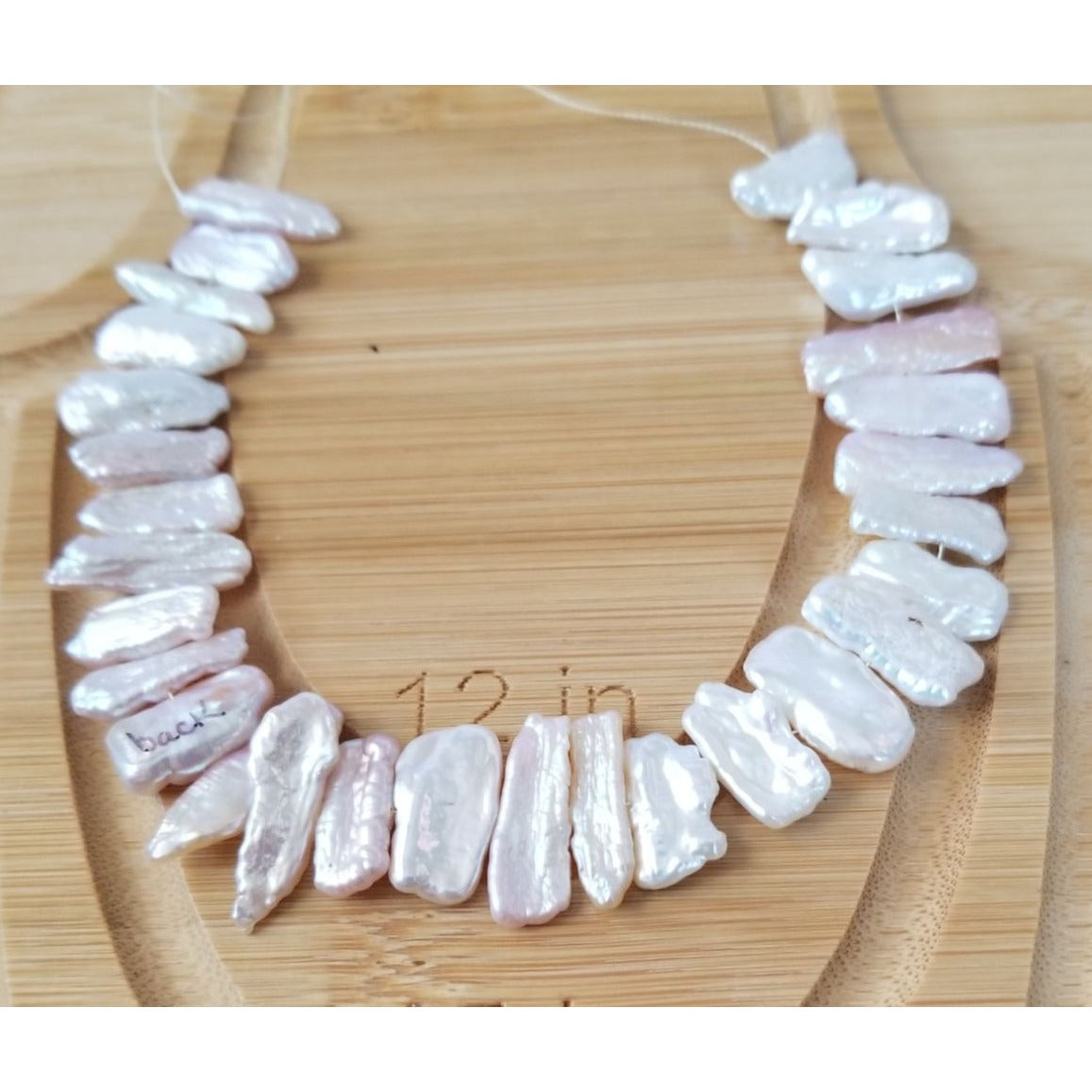 Loose Pearl White Biwa Stick Pearl Bag 1E  Braque  7 1/2 "   30 Pcs  116   ct  23.2 gr  1 cm  x 0.5 cm