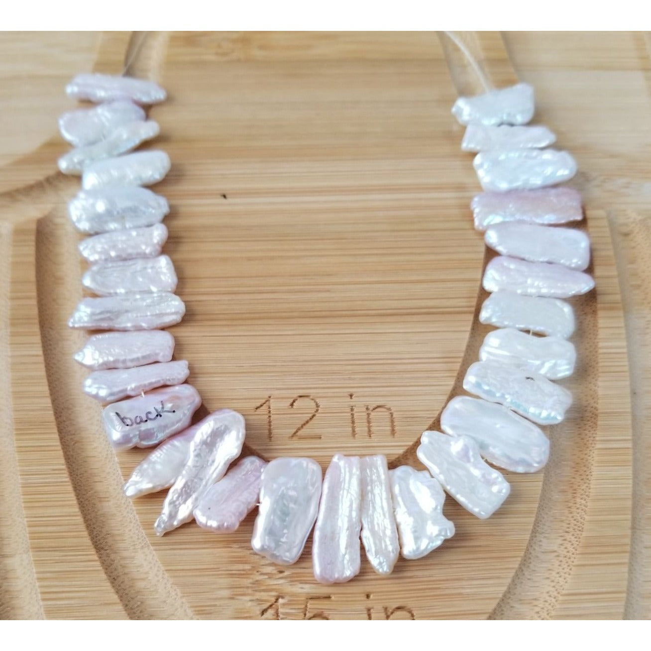 Loose Pearl White Biwa Stick Pearl Bag 1E  Braque  7 1/2 "   30 Pcs  116   ct  23.2 gr  1 cm  x 0.5 cm