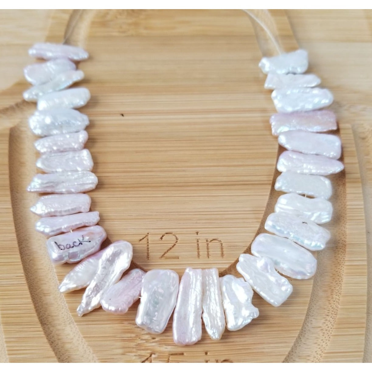 Loose Pearl White Biwa Stick Pearl Bag 1E  Braque  7 1/2 "   30 Pcs  116   ct  23.2 gr  1 cm  x 0.5 cm