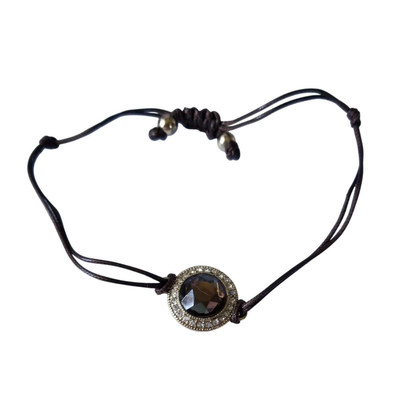 Avon Bracelet Energy String Bracelet Brown Stone Rope String Knots