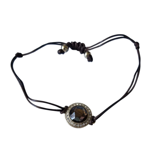 Avon Bracelet Energy String Bracelet Brown Stone Rope String Knots