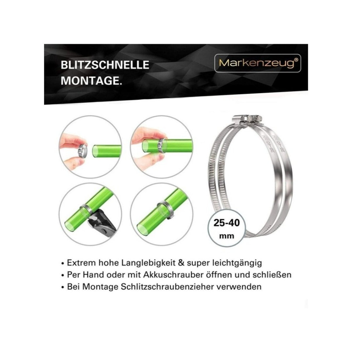 Hose Clamps 2.0  Powerbrands GMBH 13 pc  2 Stainless Steel Rustproof