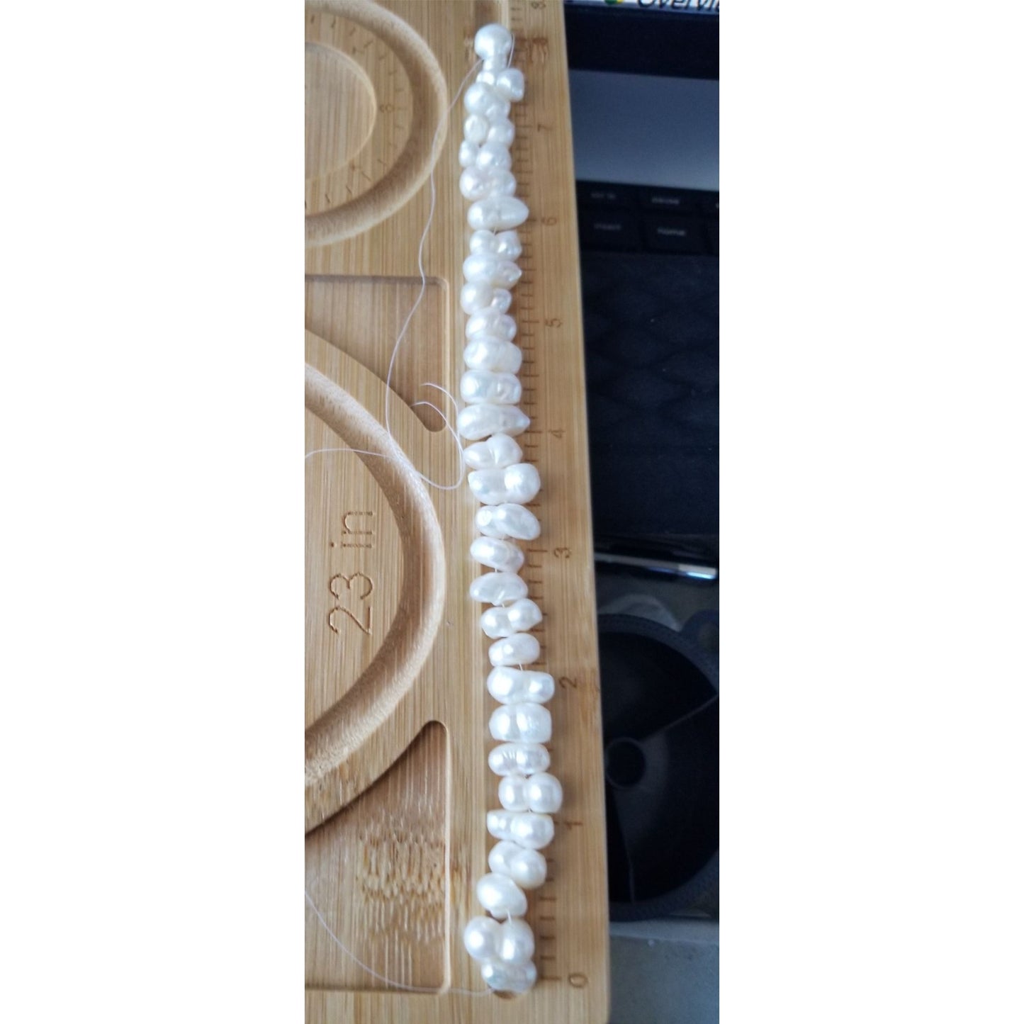 Loose Pearl White Baroque Double Pearls  Bag 1-O Drilled 10 mm  Bin Pearl 40 Pcs  108  ct  22 .4  gr  14"