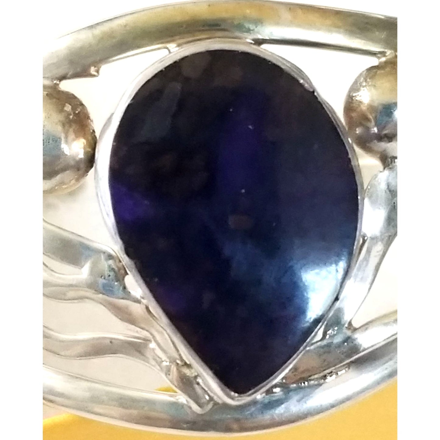 Bracelet Cuff 925 Silver Sugalite  27.9 Gr 139.5 ct  7 cm x 5.5 cm 3 cm open  3  cm High Silver Purple Silver