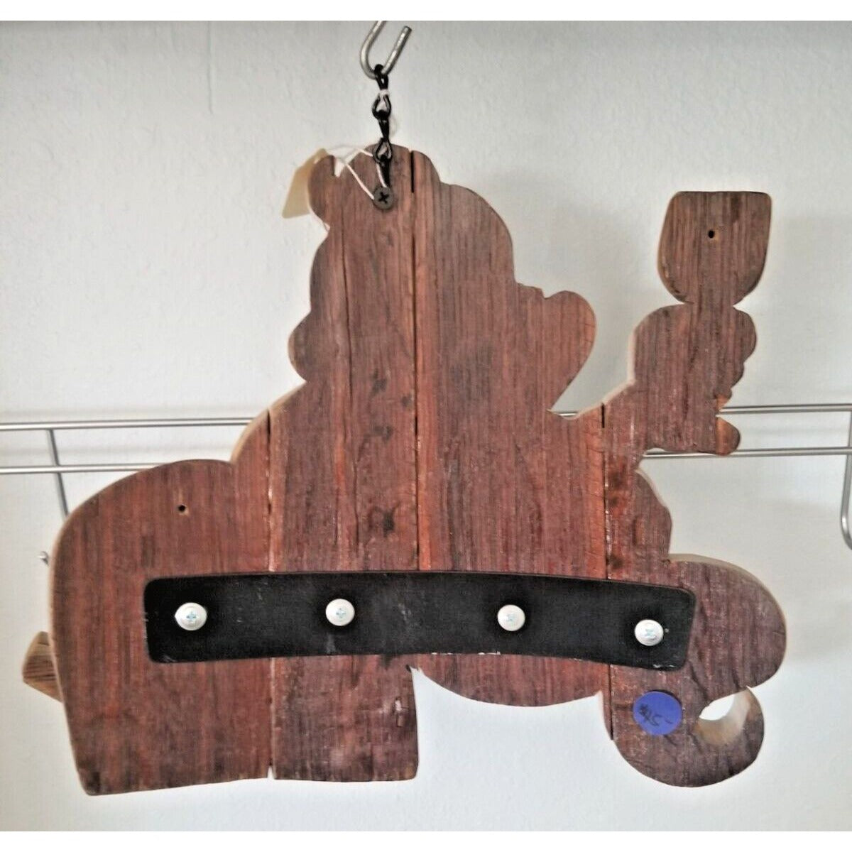 Wood Sign Halloween Ripped  Ghost Wine Drinking Pumpkin Empty Bottles Hanging