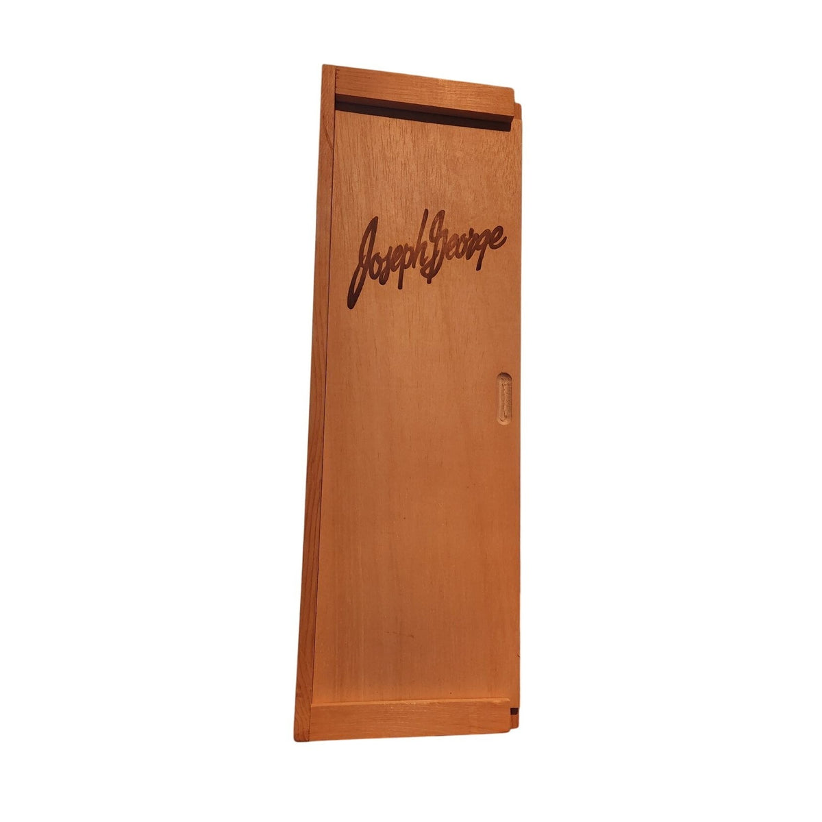 Wood Wine Bottle Box Joseph George  5" x 16"  Slide open