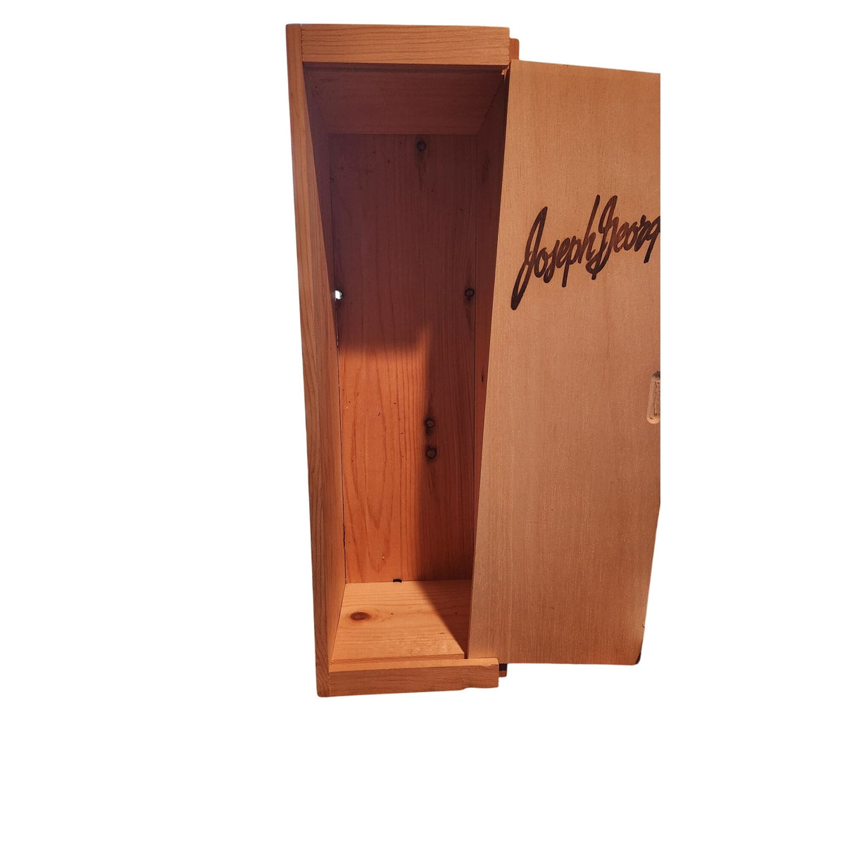 Wood Wine Bottle Box Joseph George  5" x 16"  Slide open