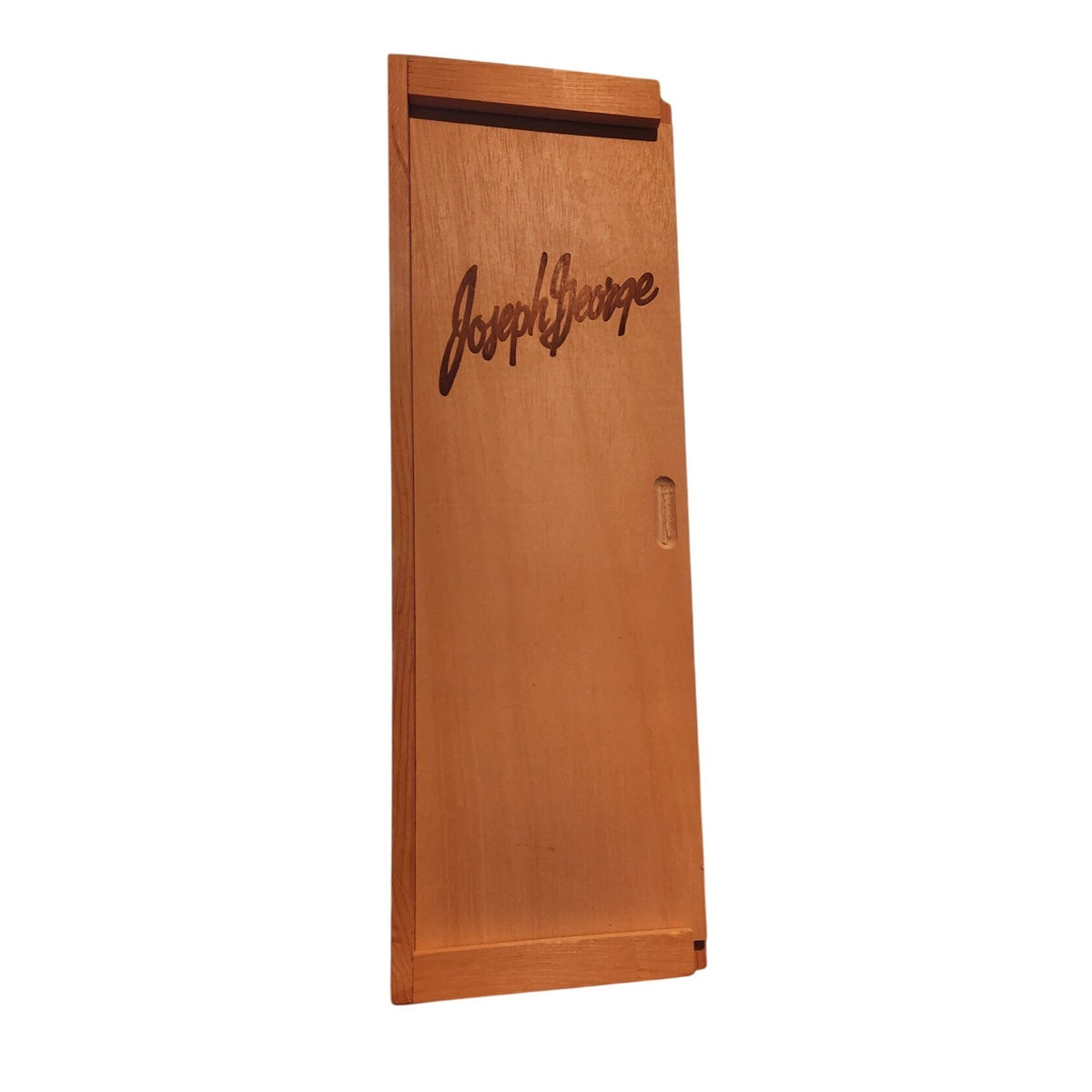Wood Wine Bottle Box Joseph George  5" x 16"  Slide open