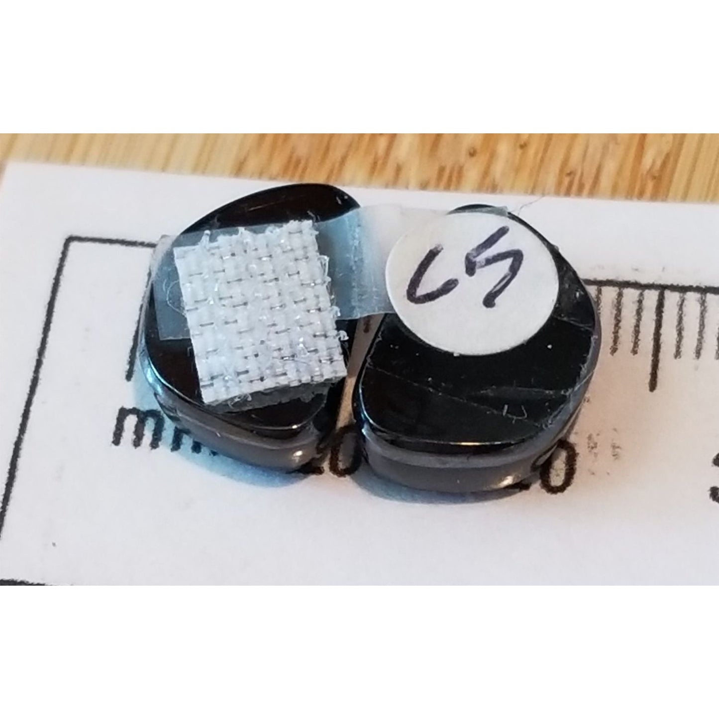 Gemstone Loose Pair Black Titanium Crystal Druzy  Matched Pair 17 ct  3.4 gr 15 mm x10 mm x 5 mm