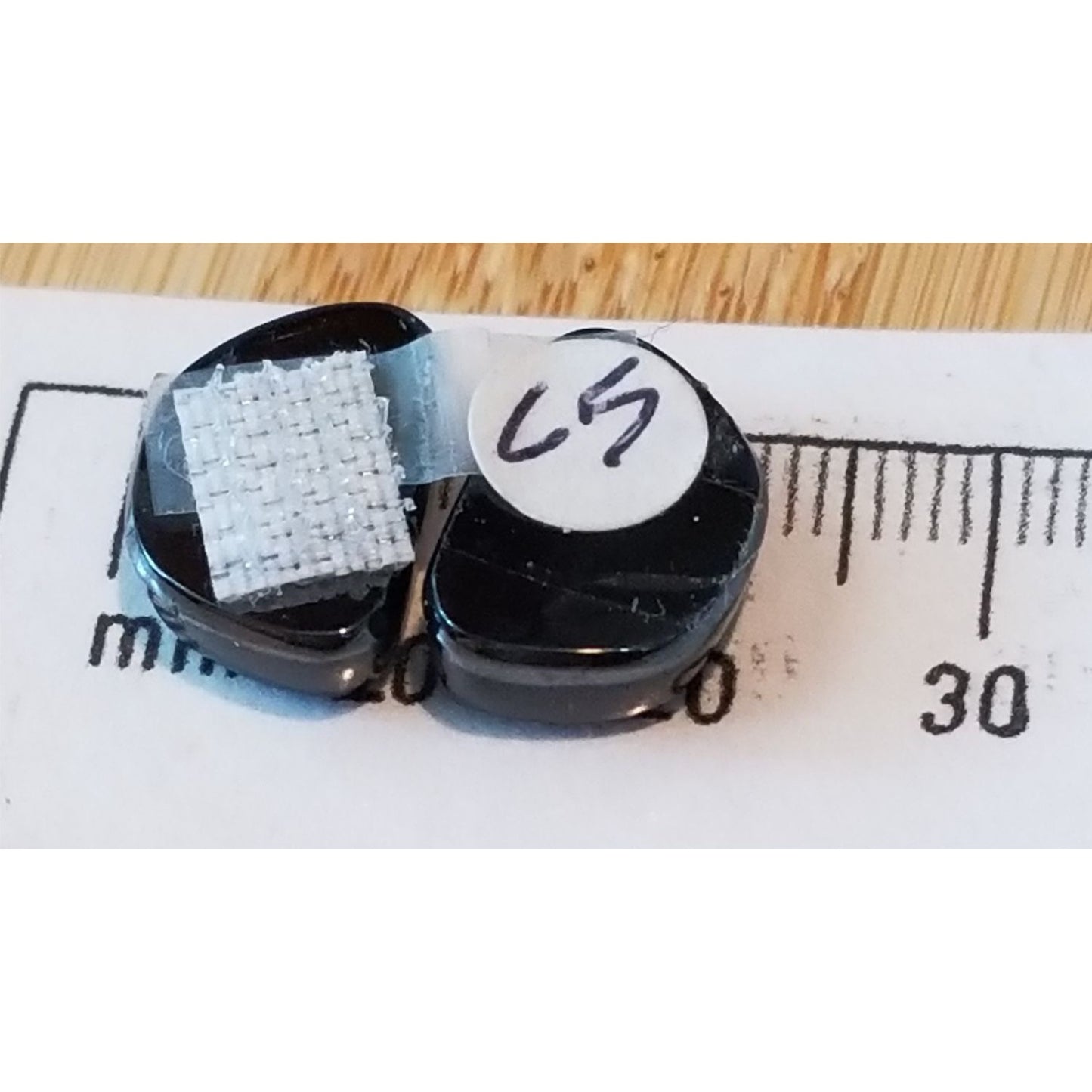 Gemstone Loose Pair Black Titanium Crystal Druzy  Matched Pair 17 ct  3.4 gr 15 mm x10 mm x 5 mm