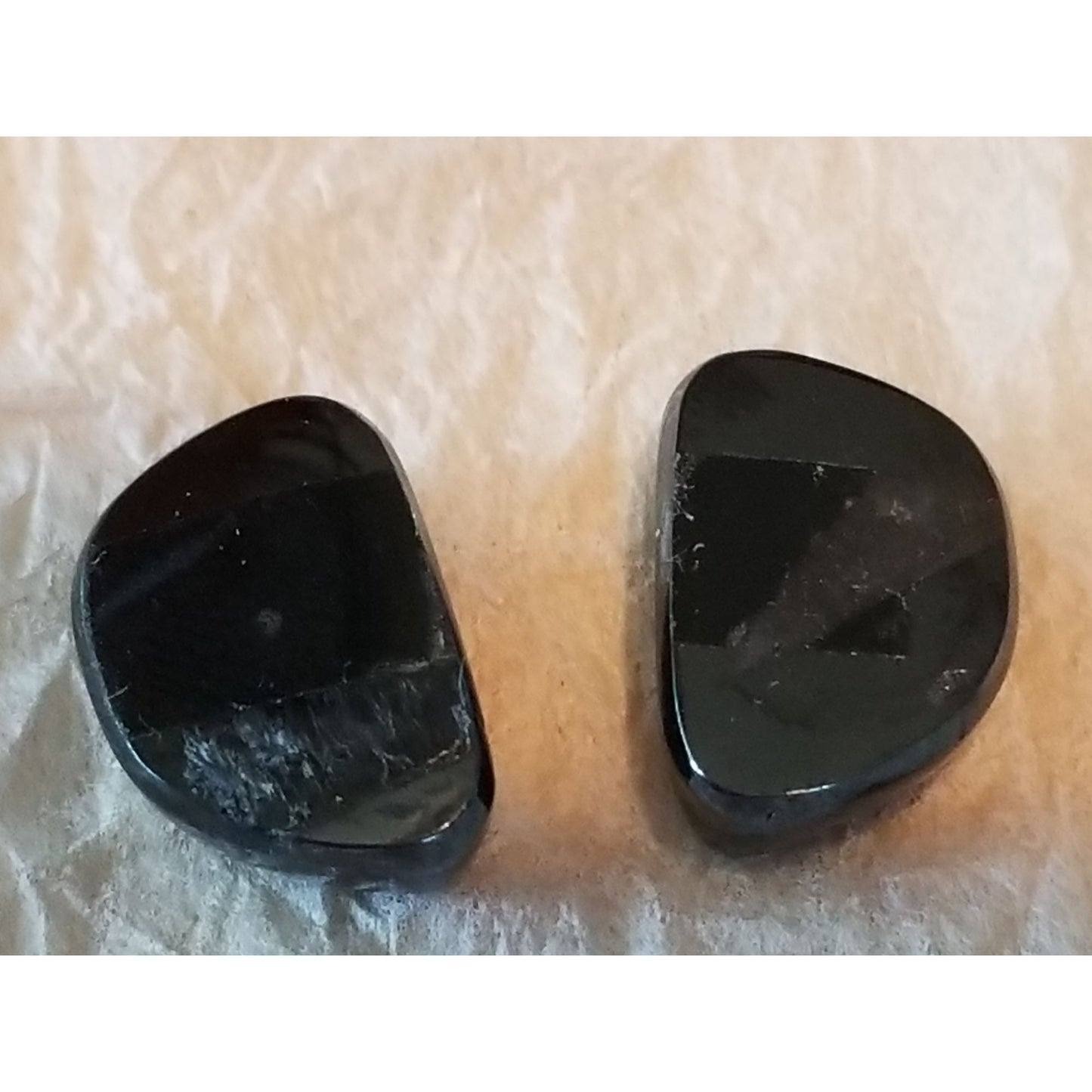 Gemstone Loose Pair Black Titanium Crystal Druzy  Matched Pair 17 ct  3.4 gr 15 mm x10 mm x 5 mm