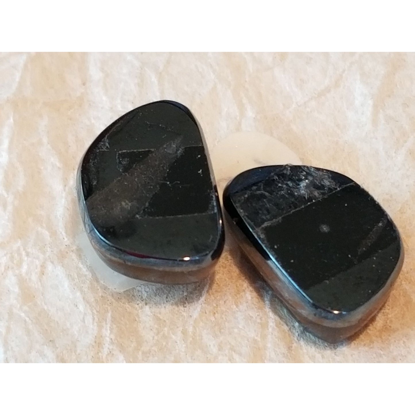 Gemstone Loose Pair Black Titanium Crystal Druzy  Matched Pair 17 ct  3.4 gr 15 mm x10 mm x 5 mm