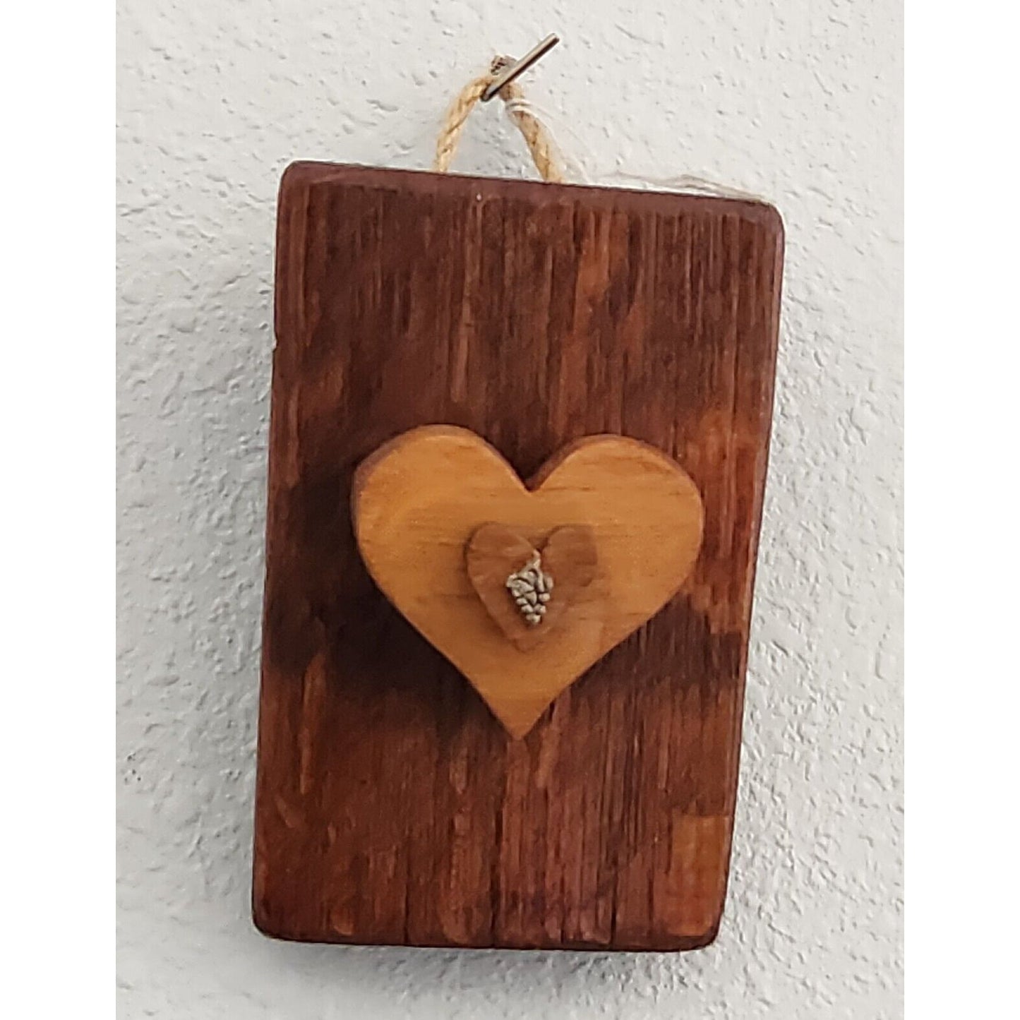 Wood Sign Wine Barrel Heart Inside a Heart Grape Charm Wine Stave Toasted
