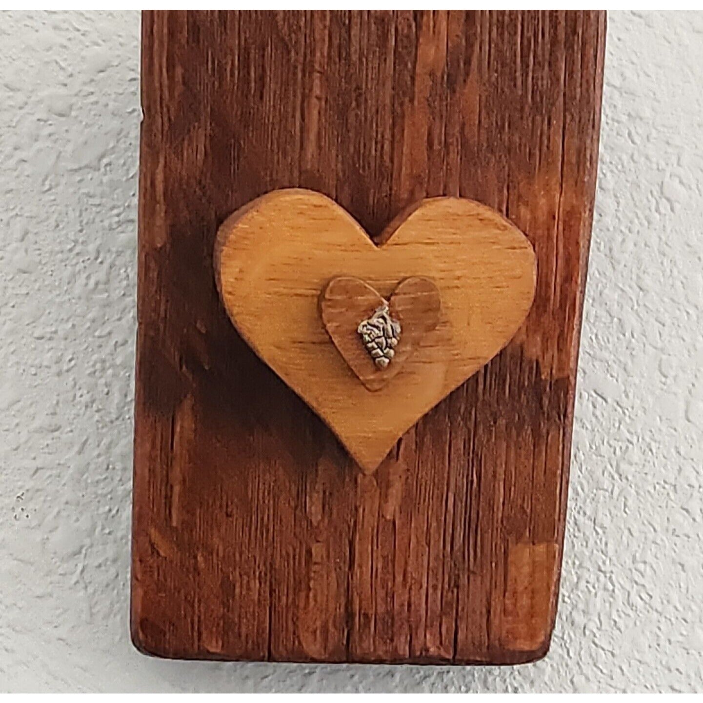 Wood Sign Wine Barrel Heart Inside a Heart Grape Charm Wine Stave Toasted