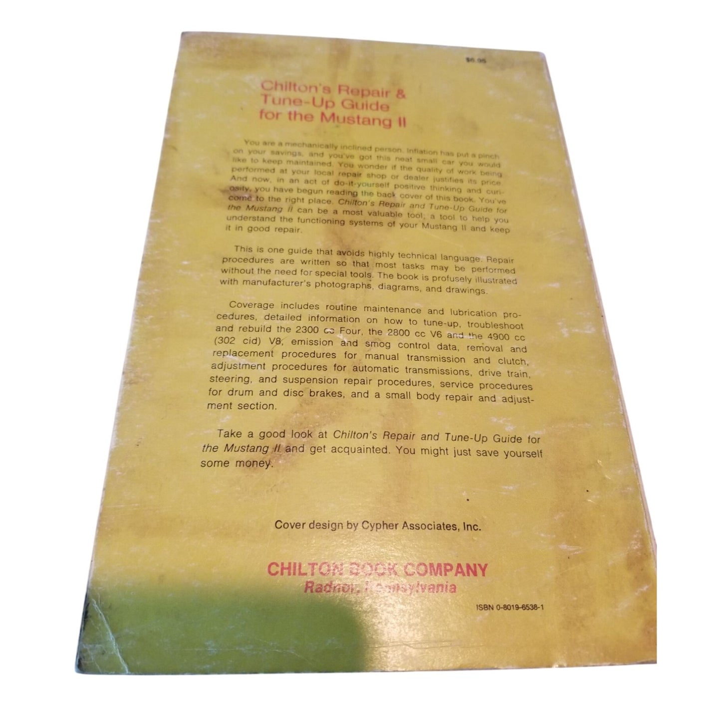 Book Chiltons Mustang II 1974-1976  Repair & Tune-Up Guide