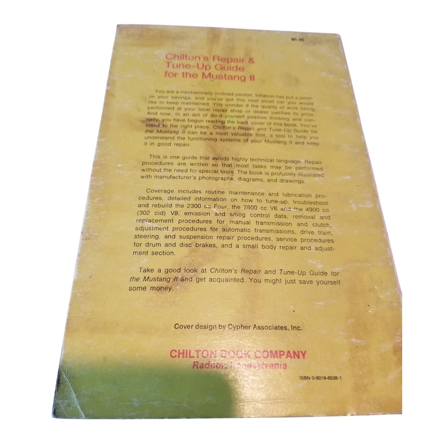 Book Chiltons Mustang II 1974-1976  Repair & Tune-Up Guide