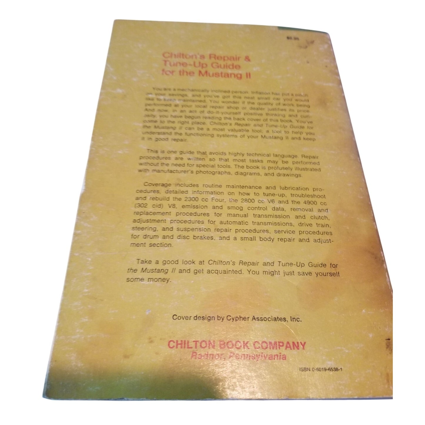 Book Chiltons Mustang II 1974-1976  Repair & Tune-Up Guide