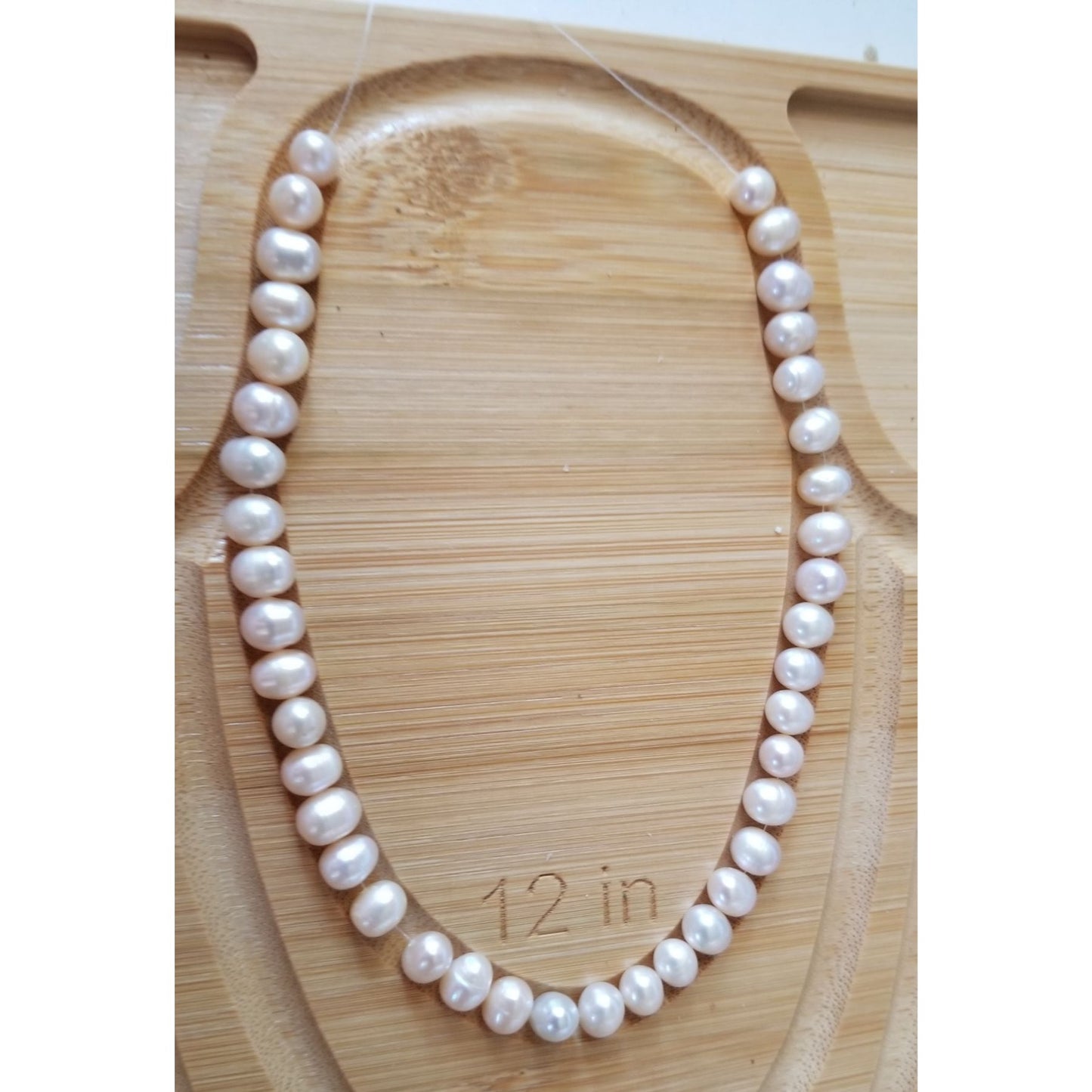 Loose Pearl White Pillow Bag  1 N  Round 10 mm  Bin Pearl 30 Pcs  122.5  ct  24.7  gr  10" Drilled
