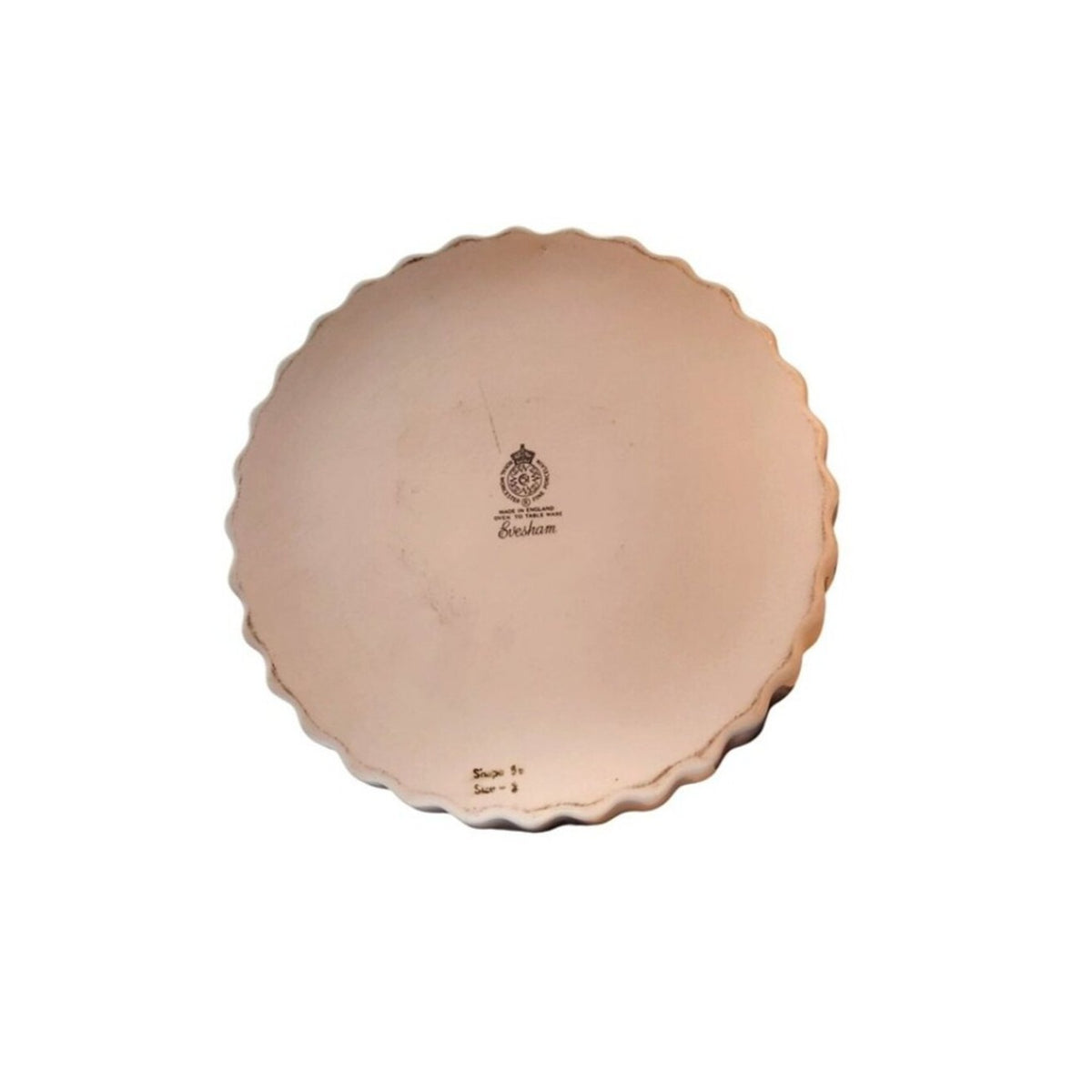 Plate Vintage Evesham Gold Fluted Tart Dish 9"  Fruit Design By Royal Worcester