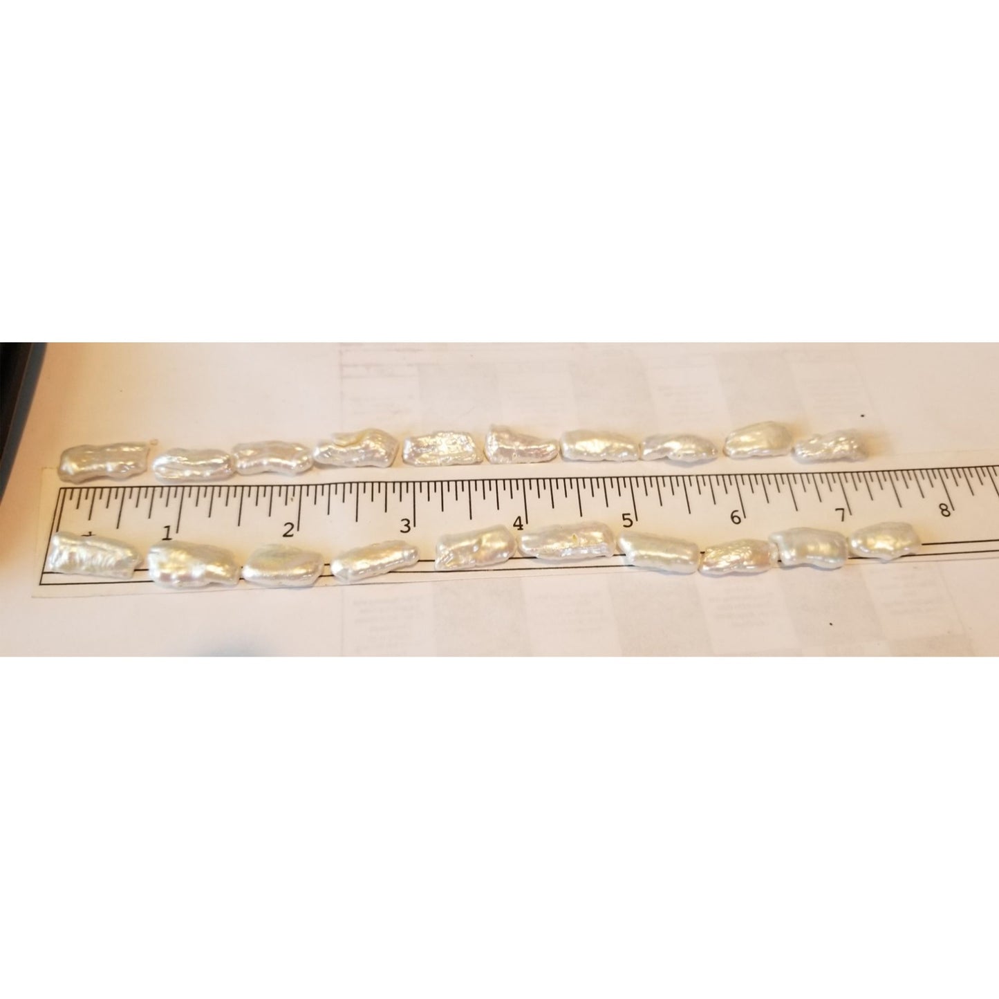 Loose White Biwa Stick Pearl Bag 3  Braque 15 "  20 Pieces  100  ct  20  gr  1 cm  x 0.5 cm