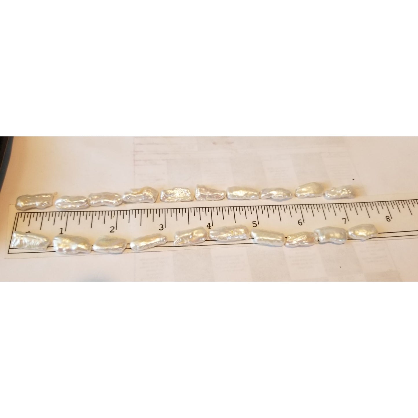 Loose White Biwa Stick Pearl Bag 3  Braque 15 "  20 Pieces  100  ct  20  gr  1 cm  x 0.5 cm