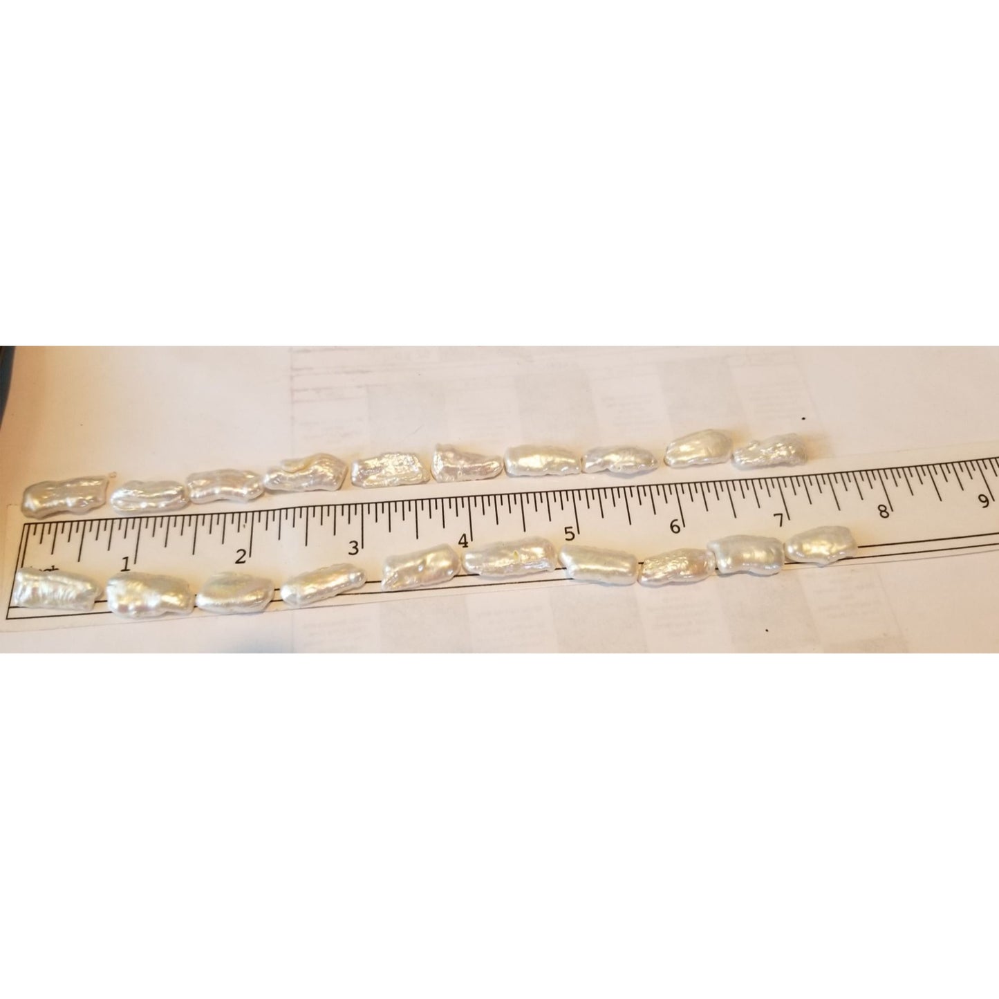 Loose White Biwa Stick Pearl Bag 3  Braque 15 "  20 Pieces  100  ct  20  gr  1 cm  x 0.5 cm