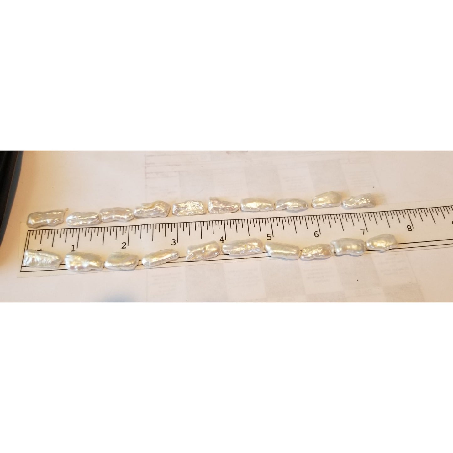 Loose White Biwa Stick Pearl Bag 3  Braque 15 "  20 Pieces  100  ct  20  gr  1 cm  x 0.5 cm