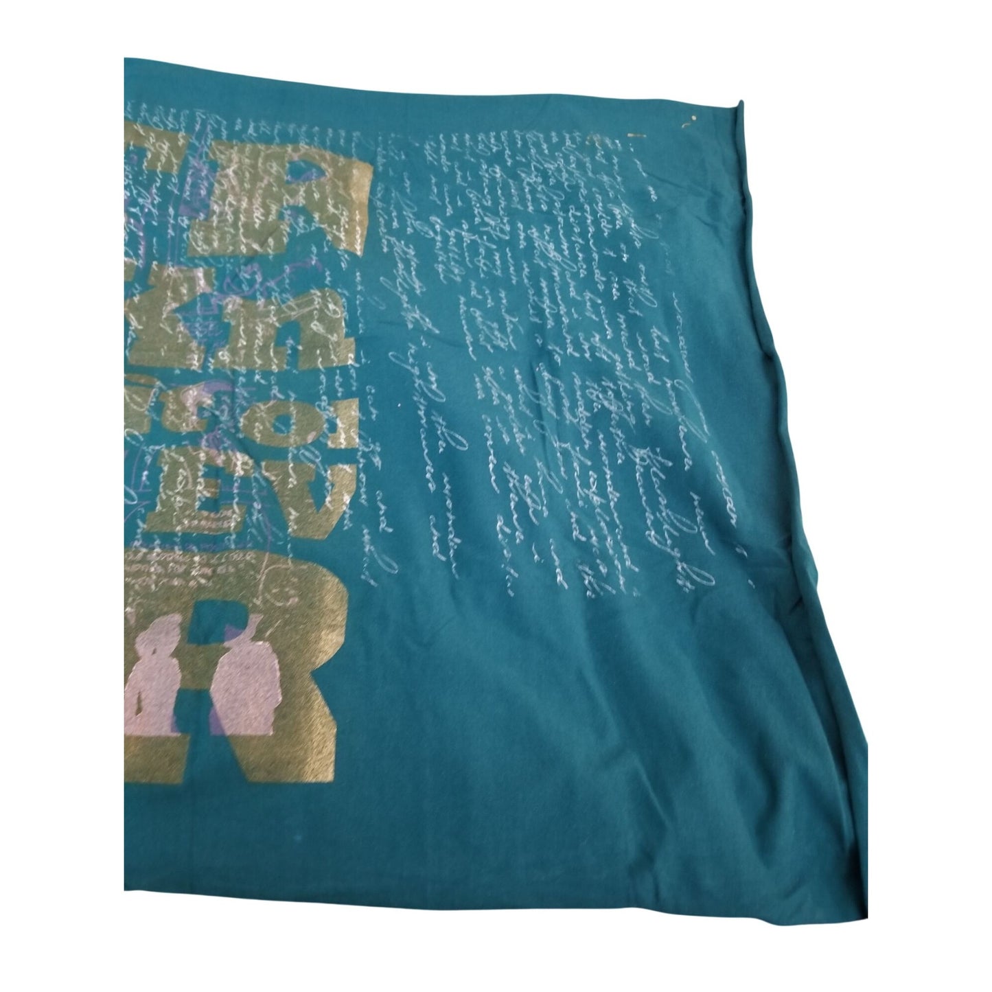 Material T-Shirt Panel 30" x 36"  Green Flowers Saying Cotton  Screen Print