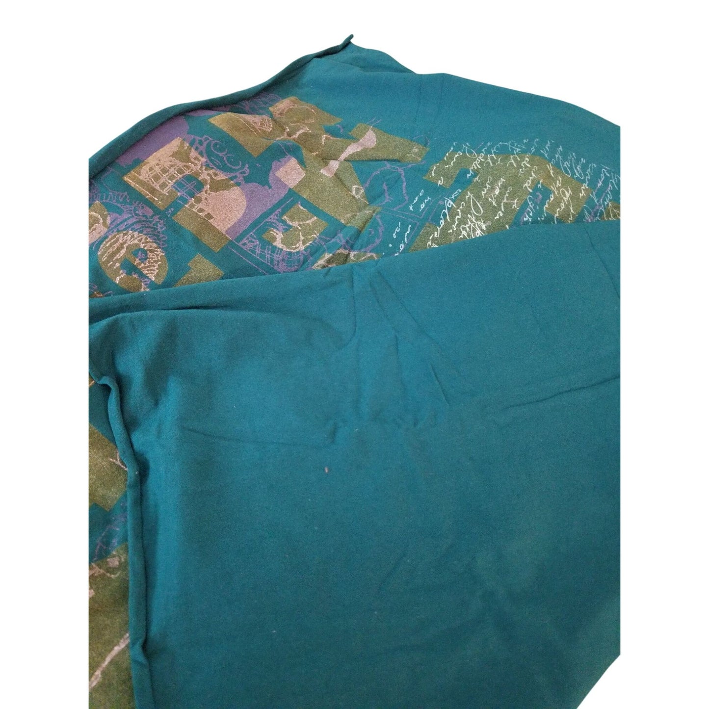 Material T-Shirt Panel 30" x 36"  Green Flowers Saying Cotton  Screen Print