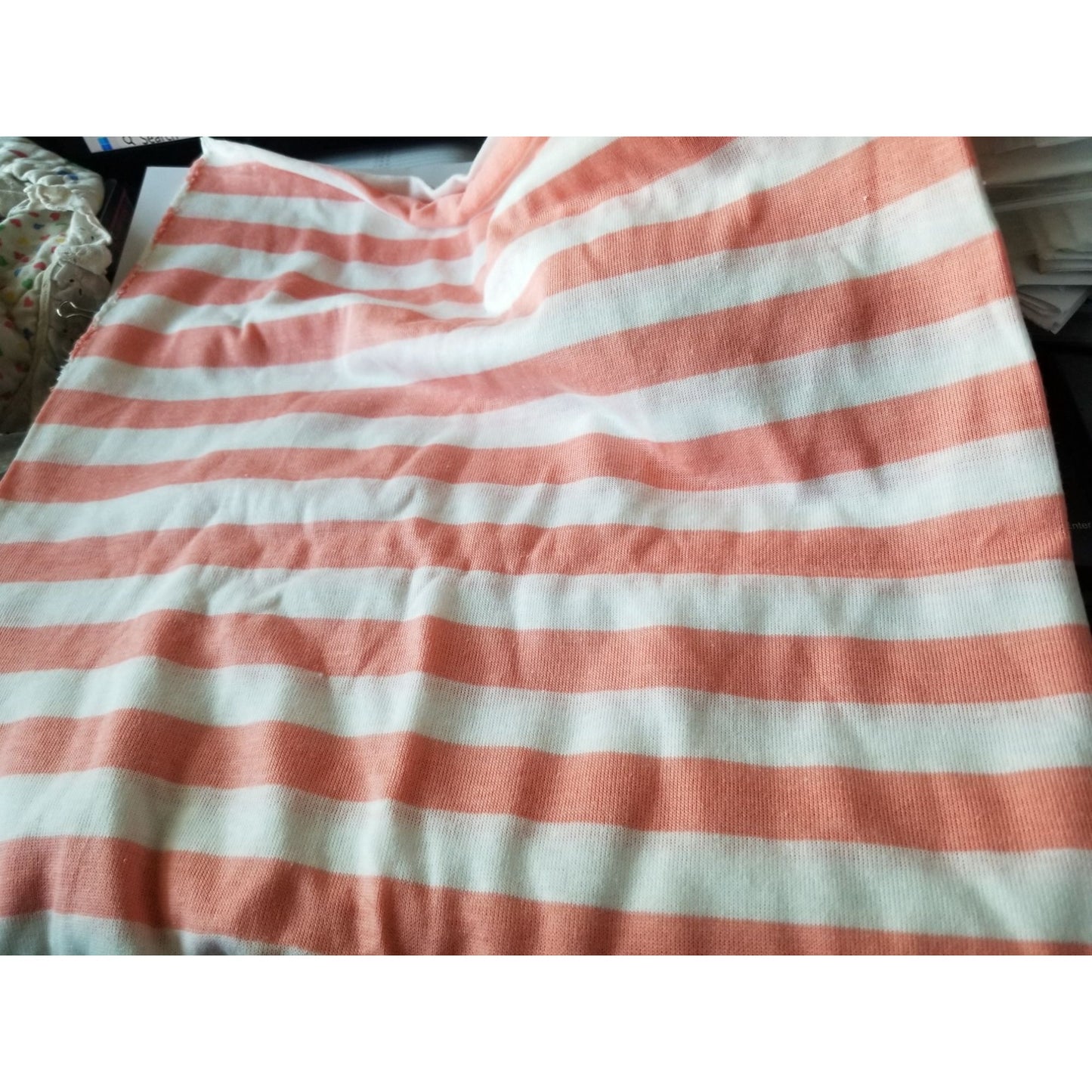 Material Polyester Orange White Stripes 22"x 64" Shirt Craft Material