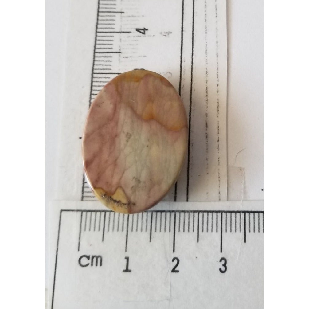 Loose Gemstone Deschutes Picture Jasper Cabochon  2 cm x 3 cm  6.5 gr 33 ct Beige Brown