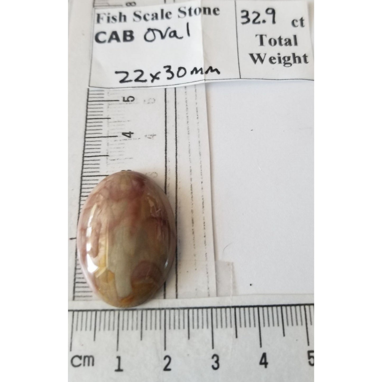 Loose Gemstone Deschutes Picture Jasper Cabochon  2 cm x 3 cm  6.5 gr 33 ct Beige Brown
