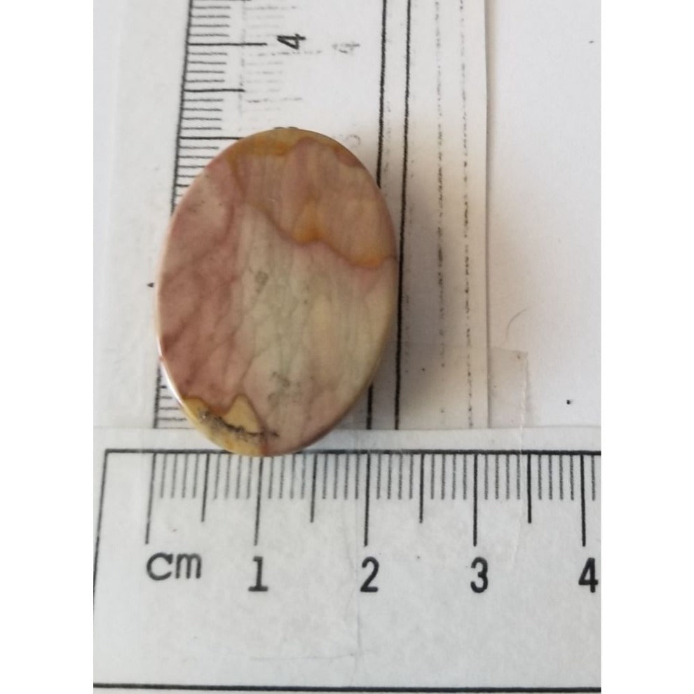 Loose Gemstone Deschutes Picture Jasper Cabochon  2 cm x 3 cm  6.5 gr 33 ct Beige Brown