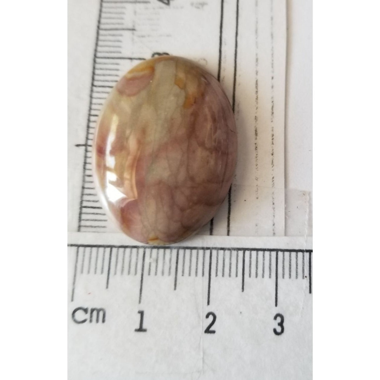 Loose Gemstone Deschutes Picture Jasper Cabochon  2 cm x 3 cm  6.5 gr 33 ct Beige Brown
