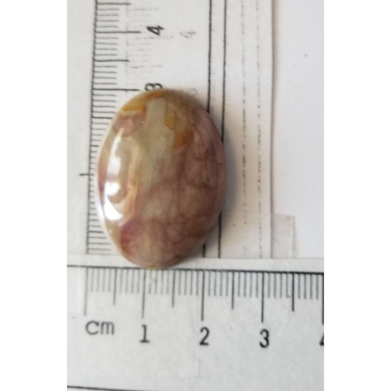 Loose Gemstone Deschutes Picture Jasper Cabochon  2 cm x 3 cm  6.5 gr 33 ct Beige Brown